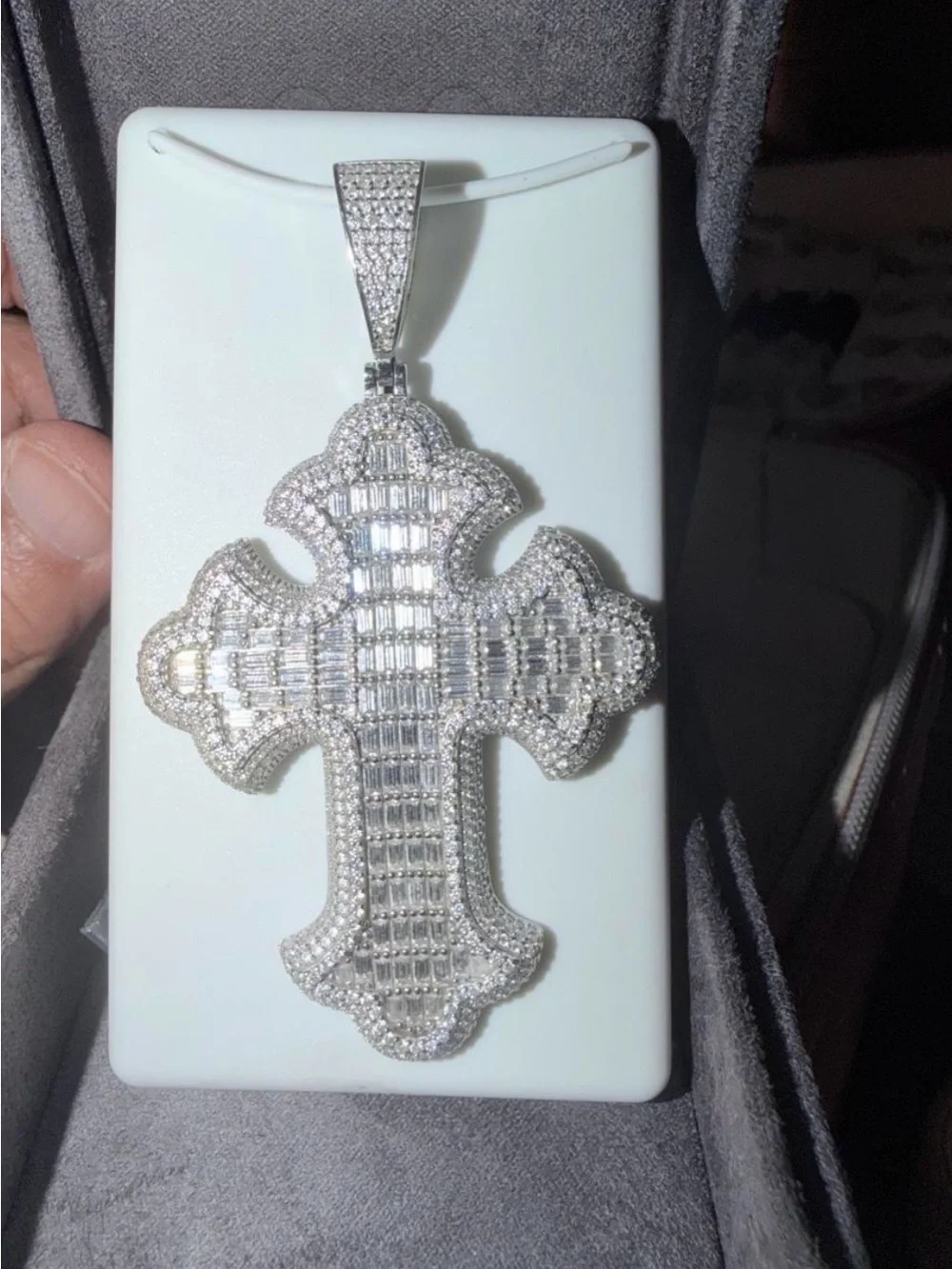 Massive Iced Out  Cross - Solid 925 Sterling Silver